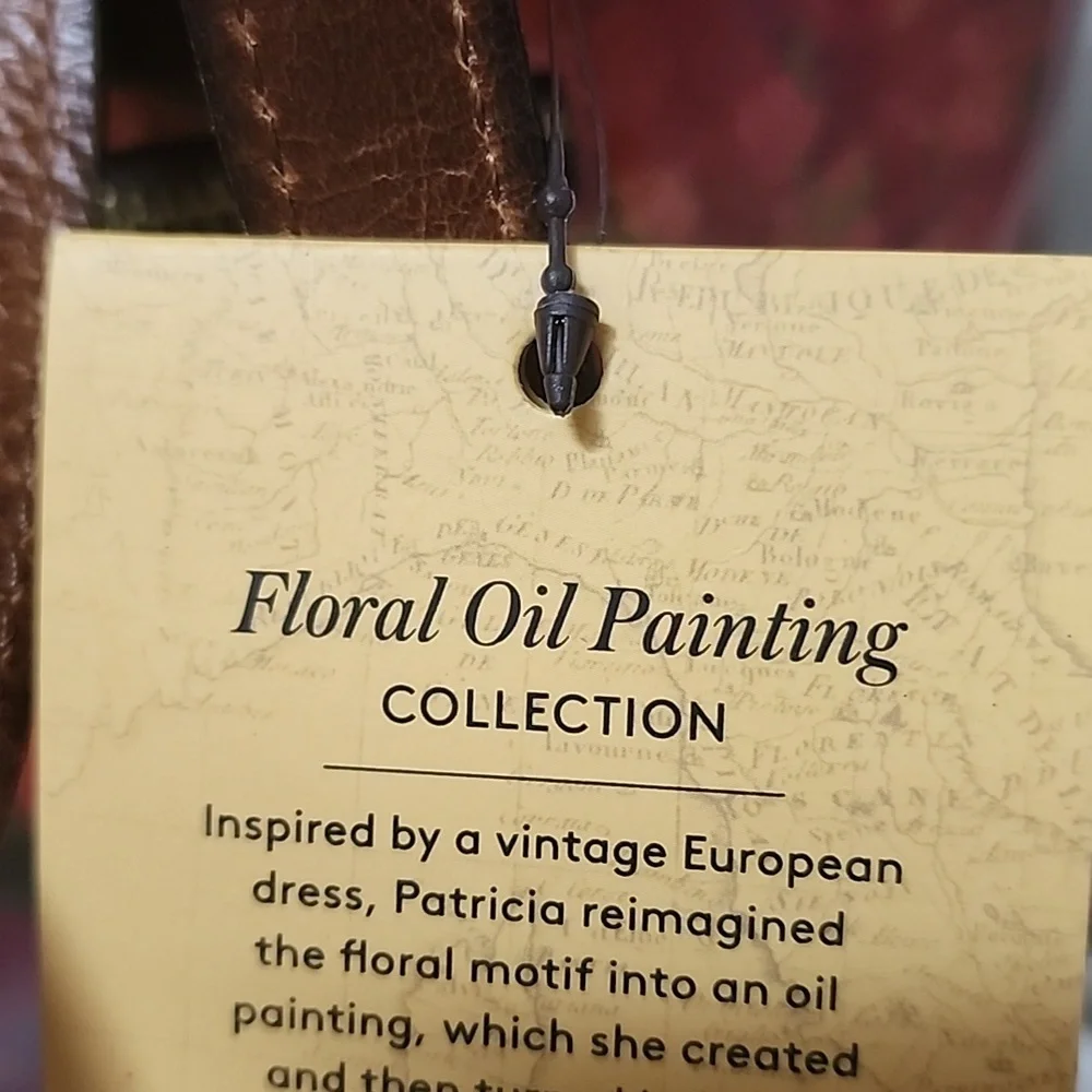 🍁 PATRICIA NASH Marconia Floral Oil Painting Tote 🍁